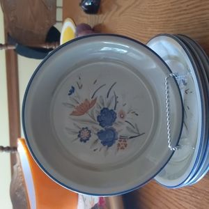 Vintage 4 Japan Norleans Stoneware Mandarin salad dessert 7 1/2 inch